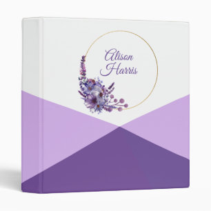 Lavender And Purple Flowers Binder