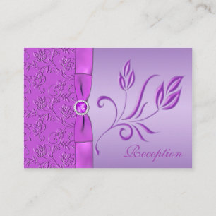 Lavender and Purple Jewelled Reception Card