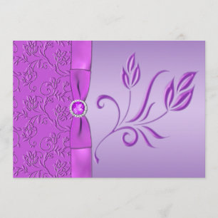 Lavender and Purple Jewelled Wedding Invitation