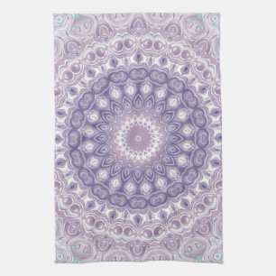 Lavender and Purple Medallion Design Kitchen Towel
