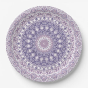 Lavender and Purple Medallion Design Paper Plate