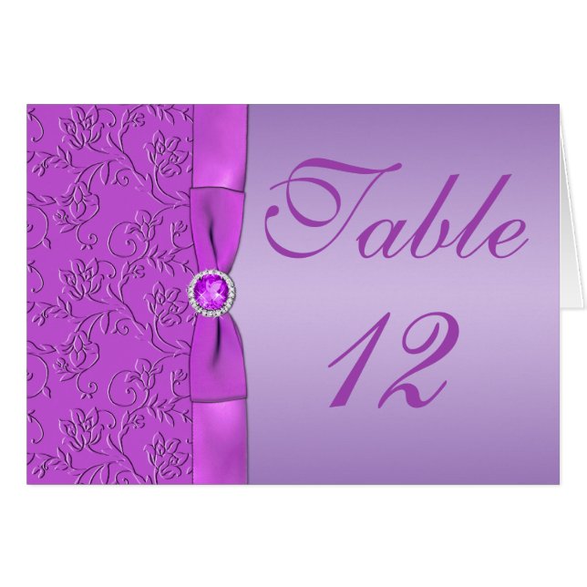 Lavender and Purple Table Number Card (Front Horizontal)