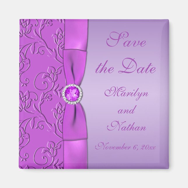 Lavender and Purple Wedding Favour Magnet (Front)
