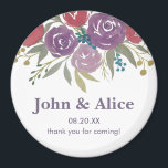 Lavender and Red Watercolor Floral Wedding Magnet<br><div class="desc">Lavender and Red Watercolor Floral Wedding magnet</div>
