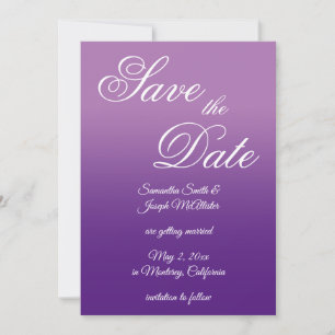 Lavender and Royal Purple Ombre Save The Date