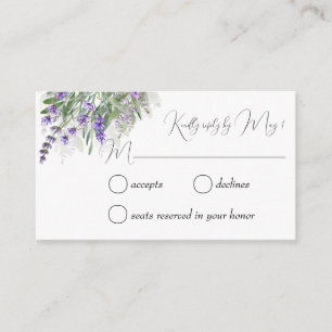 Lavender and sage RSVP  Enclosure Card