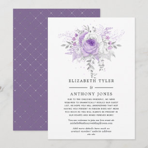 Lavender and Silver Floral Wedding Guest List Announcement