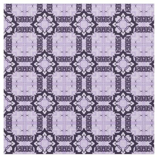 Lavender and Violet Geometric Pattern Fabric (Close Up)