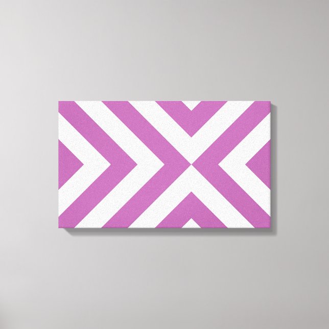 Lavender and White Chevrons Canvas Print (Front)