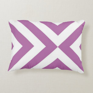 Lavender and White Chevrons Decorative Pillow