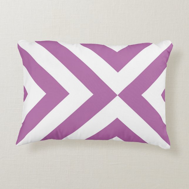 Lavender and White Chevrons Decorative Pillow (Back)