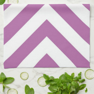 Lavender and White Chevrons Kitchen Towel