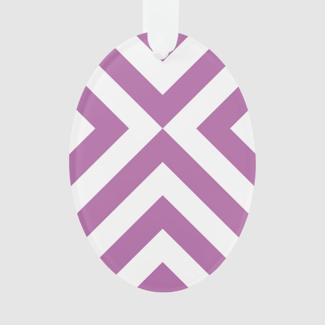 Lavender and White Chevrons Ornament (Front)