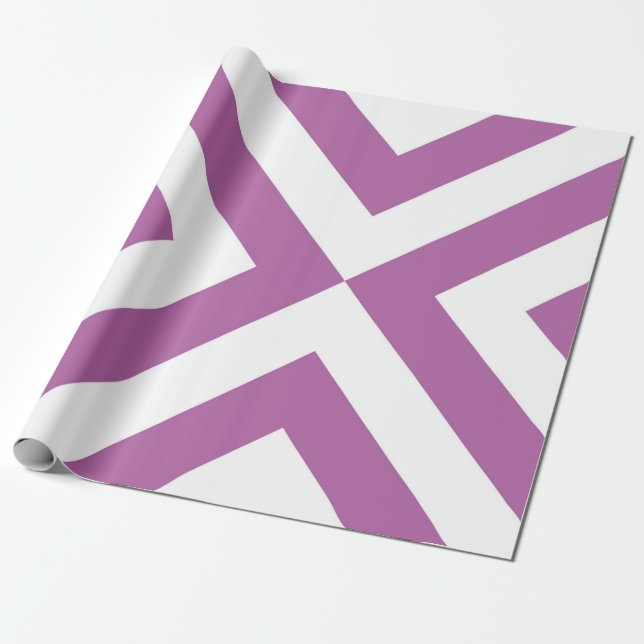 Lavender and White Chevrons Wrapping Paper (Unrolled)