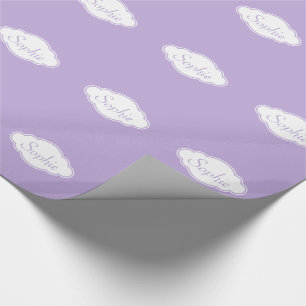 Lavender and White Cloud Personalized Gift Wrap