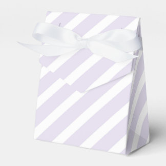 Lavender and White Diagonal Striped Pattern Favor Box