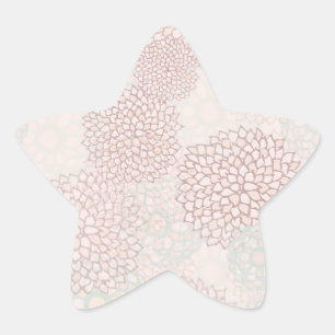 Lavender and White Flower Burst Star Sticker