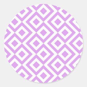 Lavender and White Meander Pattern Stickers