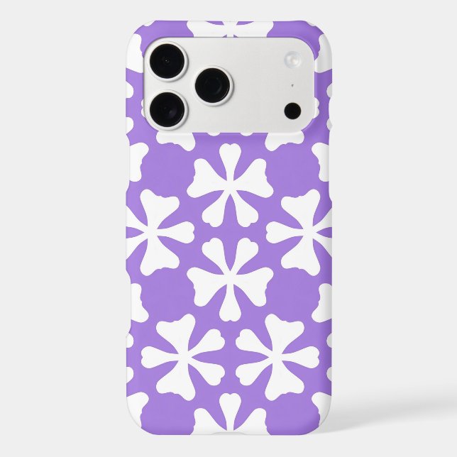 Lavender and White Modern Geometric Floral Pattern (Verso)