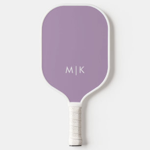 Lavender and White   Modern Monogram Pickleball Paddle