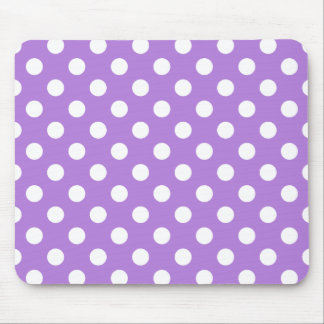 Lavender and White Polka Dots Mouse Pad