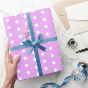 Lavender and White Polka Dots Wrapping Paper