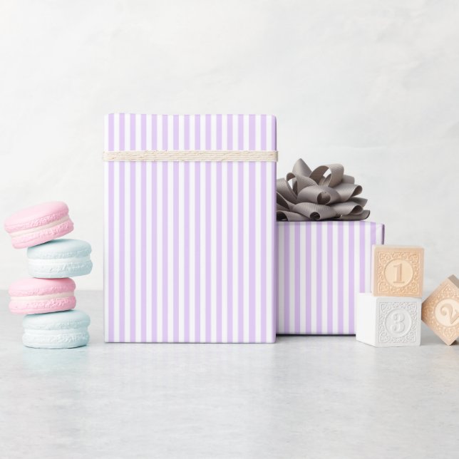 Lavender and White Stripes Wrapping Paper (Baby Shower)