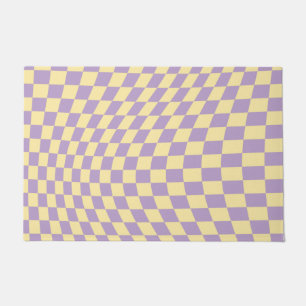 Lavender And Yellow Chequerboard Check Pattern Doormat