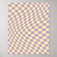 Lavender And Yellow Chequerboard Check Pattern