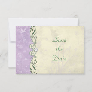 Lavender and Yellow Floral Wedding Save the Date