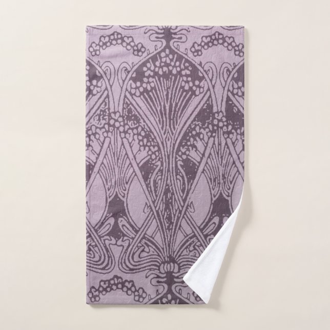 Lavender,Art Nouveau, pattern, floral,chic,cute,mo Hand Towel (Hand Towel)