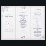 Lavender Art Tri-Fold Wedding Program Template<br><div class="desc">Tri-fold,  artistic lavender flowers wedding program template.  Little lavender hydrangea petals along the border of this one-sided ceremony program to be folded accordion style,  into thirds after purchase.  Customize all three areas of example text as needed and make a paper selection.  
 ... ... ... ... ... .</div>