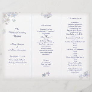 Lavender Art Tri-Fold Wedding Program Template