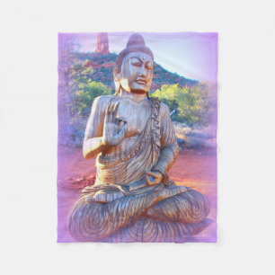 lavender aura buddha fleece blanket