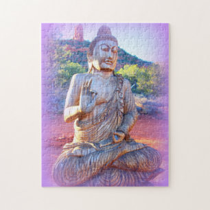 lavender aura Buddha Jigsaw Puzzle