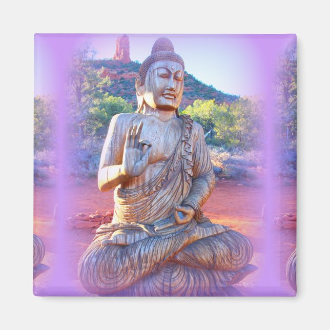 lavender aura buddha magnet (Front)