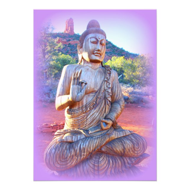 lavender aura buddha photo print (Front)