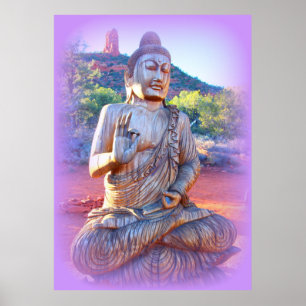 lavender aura buddha poster