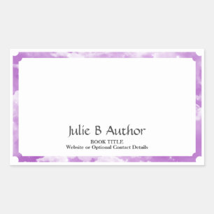 Lavender Author Book Plate with Customizable Text Sticker