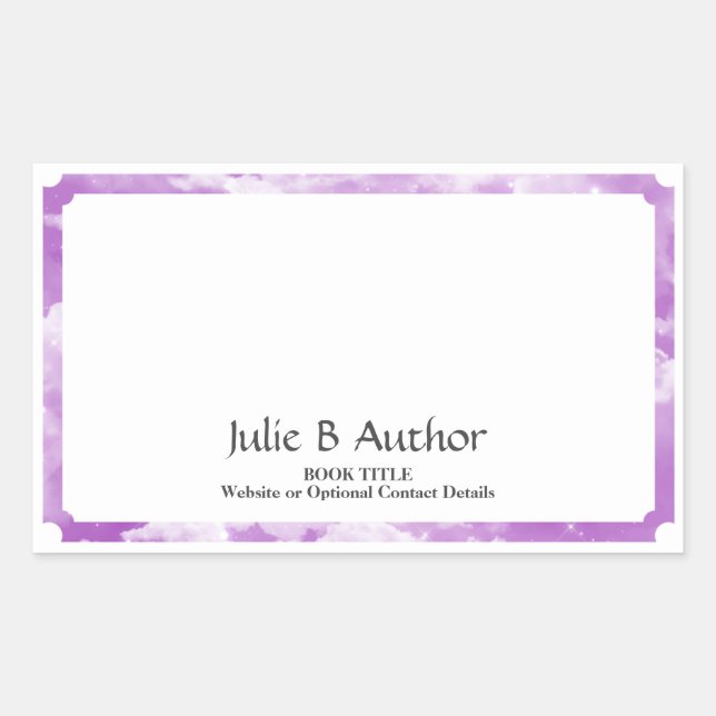 Lavender Author Book Plate with Customizable Text Sticker (Front)