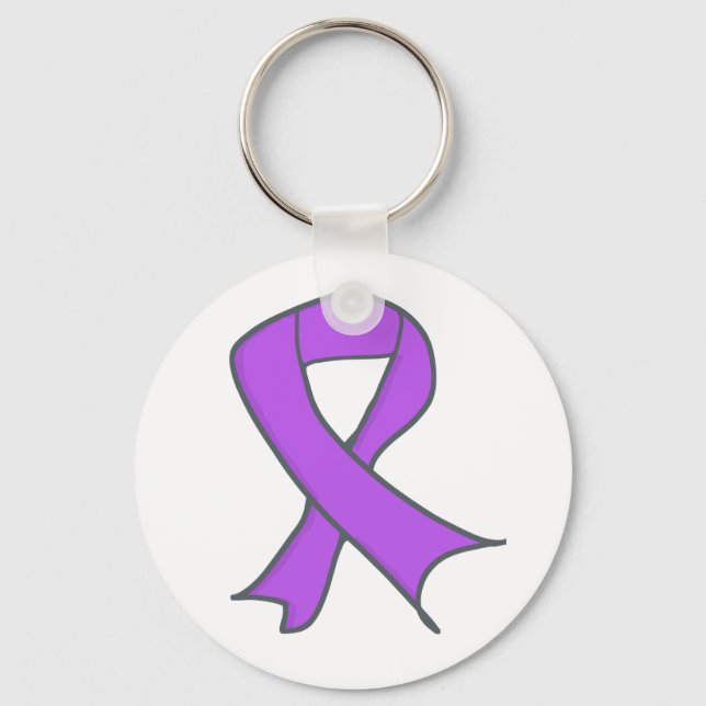 Lavender Awareness Loop as Symbol  Keychain (Front)