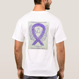 Lavender Awareness Ribbon Angel Custom Shirts