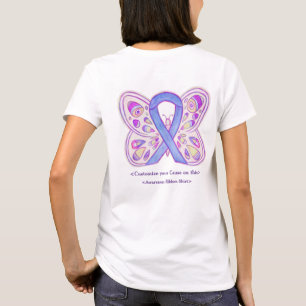 Lavender Awareness Ribbon Butterfly Custom Shirts