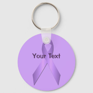 Lavender Awareness Ribbon Template Keychain