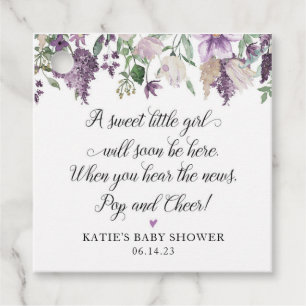 Lavender Baby Shower Favour Tag
