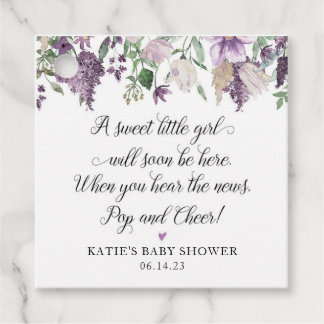 Lavender Baby Shower Favour Tag