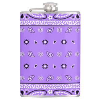 Lavender Bandana Paisley Country Hip Hop Cowboy Hip Flask