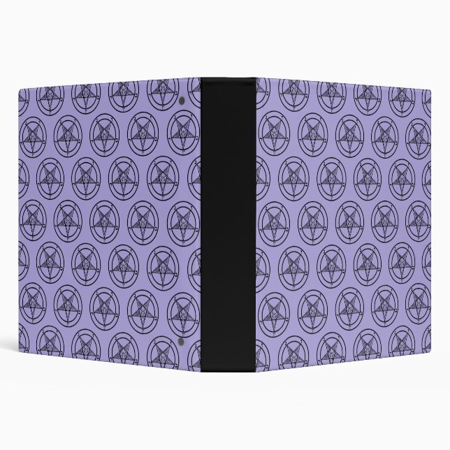 Lavender Baphomet Pentagram 1.5" Inch Binder (Background)