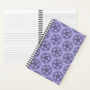 Lavender Baphomet Pentagram Satanic Spiral Notebook