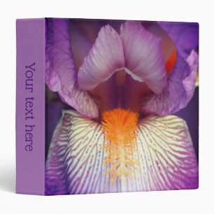 Lavender Bearded Iris Flower Petal Personalized Binder